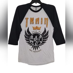 Train 2009 Save Me San Francisco Black & White Tour Raglan Sleeve Shirt Size S